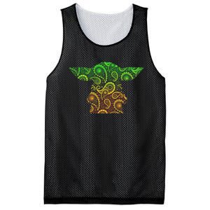 Teardrop Mandala Silhouette Alien Forest Dark Background Mesh Reversible Basketball Jersey Tank