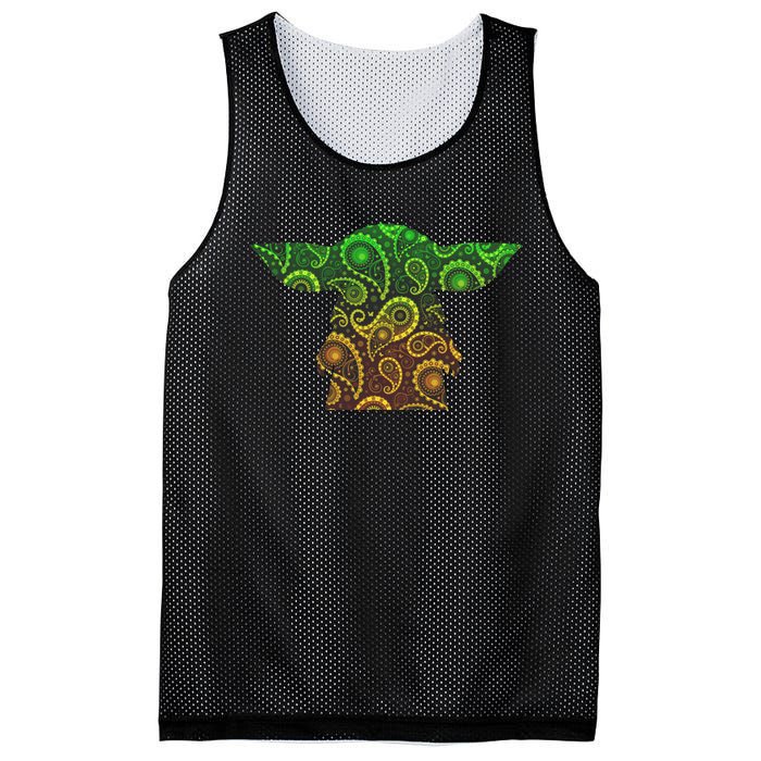 Teardrop Mandala Silhouette Alien Forest Dark Background Mesh Reversible Basketball Jersey Tank