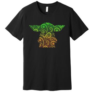 Teardrop Mandala Silhouette Alien Forest Dark Background Premium T-Shirt