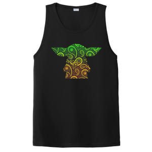 Teardrop Mandala Silhouette Alien Forest Dark Background PosiCharge Competitor Tank