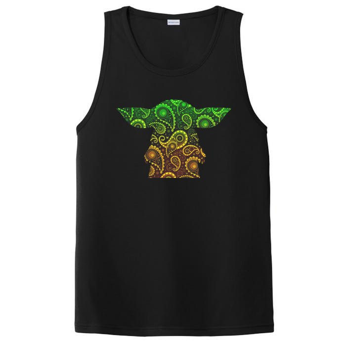 Teardrop Mandala Silhouette Alien Forest Dark Background PosiCharge Competitor Tank