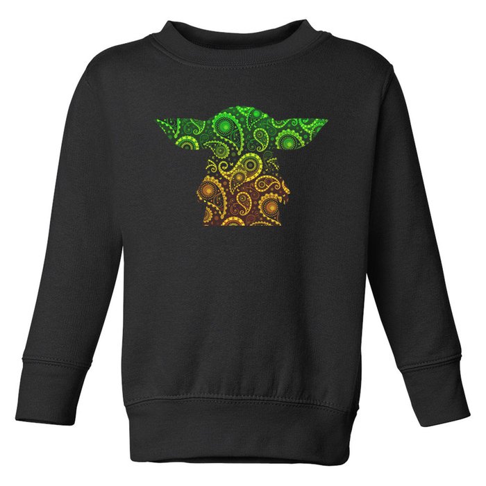 Teardrop Mandala Silhouette Alien Forest Dark Background Toddler Sweatshirt