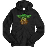 Teardrop Mandala Silhouette Alien Forest Dark Background Tie Dye Hoodie