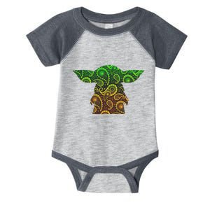 Teardrop Mandala Silhouette Alien Forest Dark Background Infant Baby Jersey Bodysuit