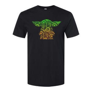 Teardrop Mandala Silhouette Alien Forest Dark Background Softstyle CVC T-Shirt