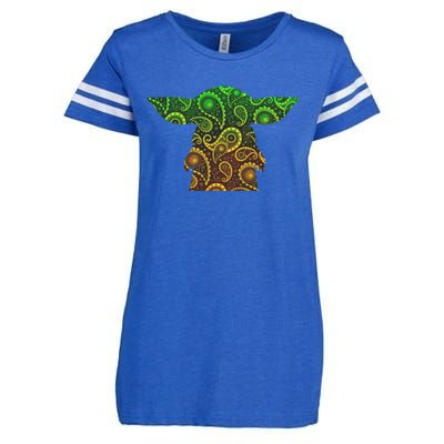 Teardrop Mandala Silhouette Alien Forest Dark Background Enza Ladies Jersey Football T-Shirt