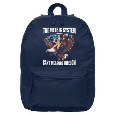 The Metric System CanT Measure Freedom Funny Us Flag 16 in Basic Backpack