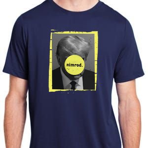 Trump Mug Shot Never Surrender Green Nimrod Trump Day Adult ChromaSoft Performance T-Shirt