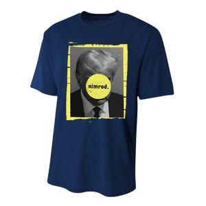 Trump Mug Shot Never Surrender Green Nimrod Trump Day Performance Sprint T-Shirt