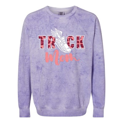 Track Mom Sprinting Marathon Track And Field Runner Colorblast Crewneck Sweatshirt