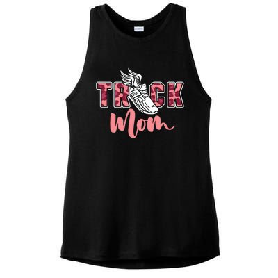 Track Mom Sprinting Marathon Track And Field Runner Ladies PosiCharge Tri-Blend Wicking Tank