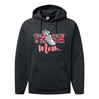 Track Mom Sprinting Marathon Track And Field Runner Performance Fleece Hoodie