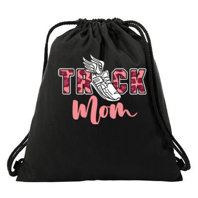 Track Mom Sprinting Marathon Track And Field Runner Drawstring Bag