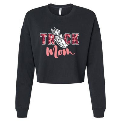 Track Mom Sprinting Marathon Track And Field Runner Cropped Pullover Crew