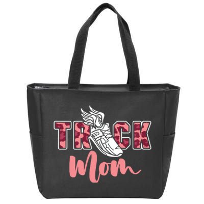 Track Mom Sprinting Marathon Track And Field Runner Zip Tote Bag