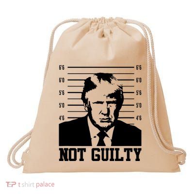 Trump Mug Shot, Trump Not Guilty Pro Trump Supporter Drawstring Bag