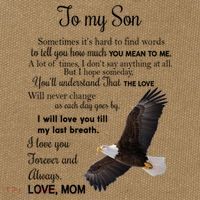 To My Son Eagle Sometimes Its Hard To Find Words Gift From Mom To Son Cotton Canvas Backpack