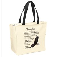 To My Son Eagle Sometimes Its Hard To Find Words Gift From Mom To Son Zip Tote Bag