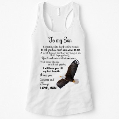 To My Son Eagle Sometimes Its Hard To Find Words Gift From Mom To Son Womens Tank Top