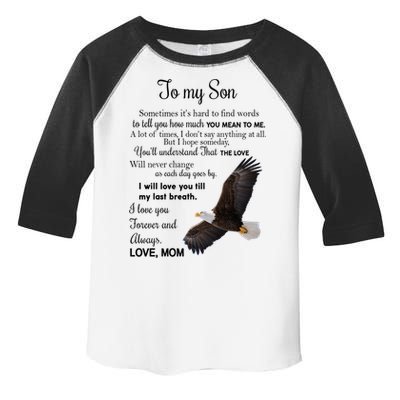 To My Son Eagle Sometimes Its Hard To Find Words Gift From Mom To Son Toddler Fine Jersey T-Shirt