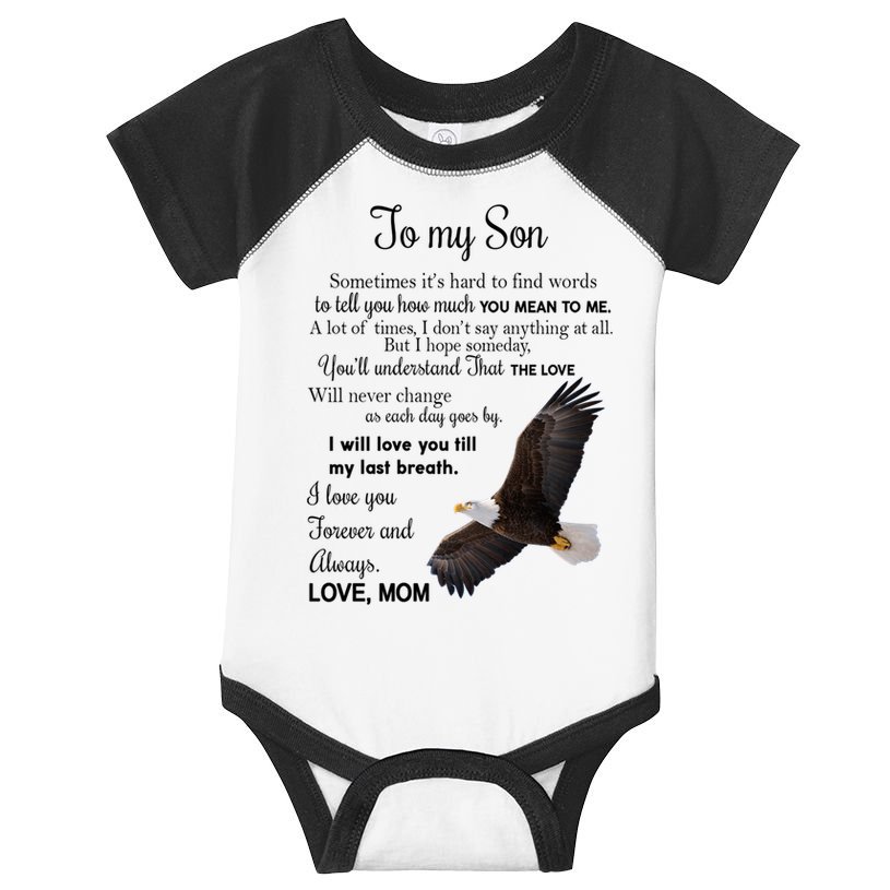 To My Son Eagle Sometimes Its Hard To Find Words Gift From Mom To Son Infant Baby Jersey Bodysuit