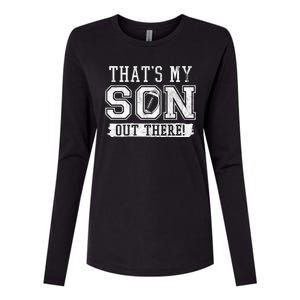 Thats My Son Out There Football Parent Womens Cotton Relaxed Long Sleeve T-Shirt