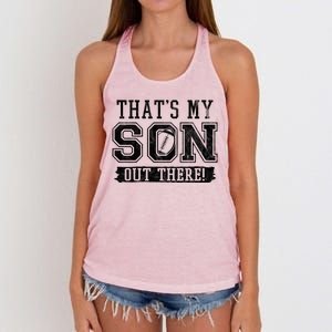 Thats My Son Out There Football Parent Women's Knotted Racerback Tank