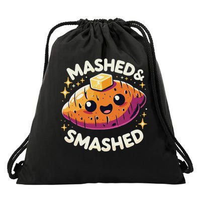 Thanksgiving Mashed & Smashed Funny Sweet Potato Drawstring Bag