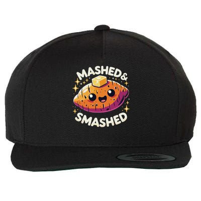 Thanksgiving Mashed & Smashed Funny Sweet Potato Wool Snapback Cap