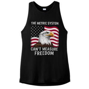 The Metric System CanT Measure Freedom Funny 4th Of July Ladies PosiCharge Tri-Blend Wicking Tank