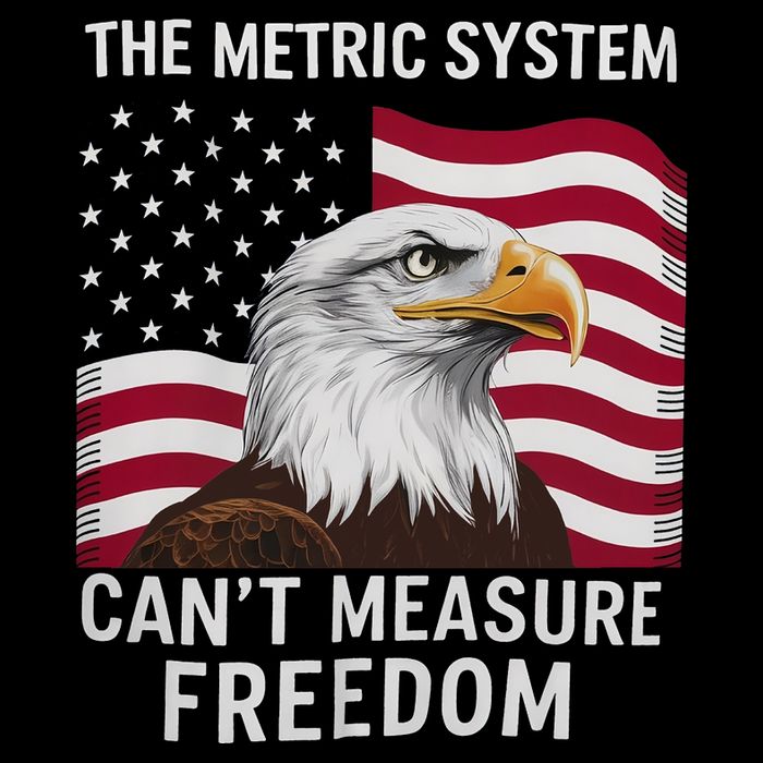 The Metric System CanT Measure Freedom Funny 4th Of July 7-Panel Snapback Hat