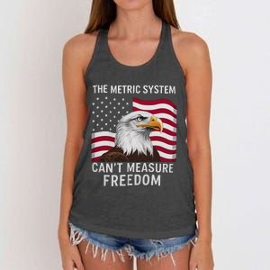 The Metric System CanT Measure Freedom Funny 4th Of July Women's Knotted Racerback Tank