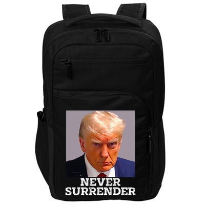 Trump Mug Shot Donald Trump Mug Shot Never Surrender Impact Tech Backpack