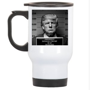 Trump Mug Shot, Trump Not Guilty Pro Trump Supporter Stainless Steel Travel Mug