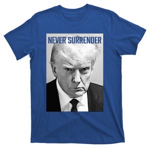 Trump Mug Shot Donald Trump Mug Shot Never Surrender T-Shirt