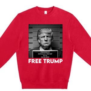 Trump Mug Shot, Trump Not Guilty Pro Trump Supporter Premium Crewneck Sweatshirt