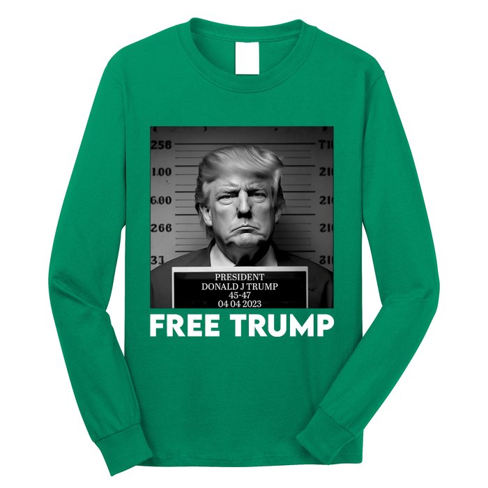 Trump Mug Shot, Trump Not Guilty Pro Trump Supporter Long Sleeve Shirt