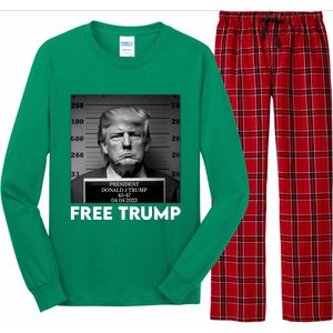 Trump Mug Shot, Trump Not Guilty Pro Trump Supporter Long Sleeve Pajama Set