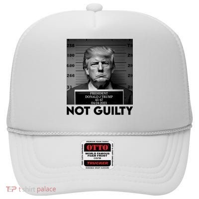 Trump Mug Shot, Trump Not Guilty Pro Trump Supporter High Crown Mesh Back Trucker Hat