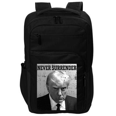 Trump Mug Shot Donald Trump Mug Shot Never Surrender Impact Tech Backpack