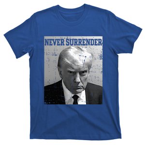 Trump Mug Shot Donald Trump Mug Shot Never Surrender T-Shirt