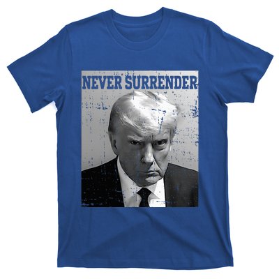 Trump Mug Shot Donald Trump Mug Shot Never Surrender T-Shirt