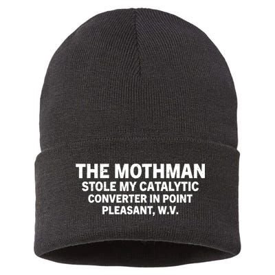 The Mothman Stole My Catalytic Converter In Point Pleasant Sustainable Knit Beanie