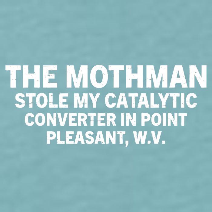 The Mothman Stole My Catalytic Converter In Point Pleasant Sueded Cloud Jersey T-Shirt