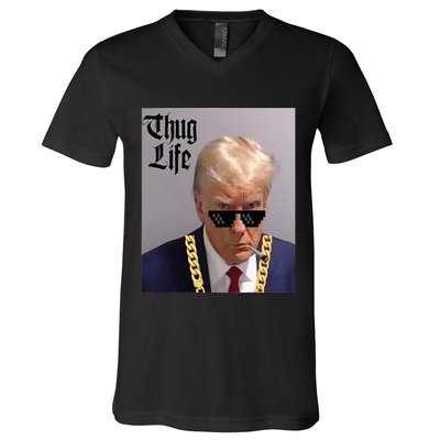 Trump Mug Shot Donald Trump Mug Shot Thug Life V-Neck T-Shirt