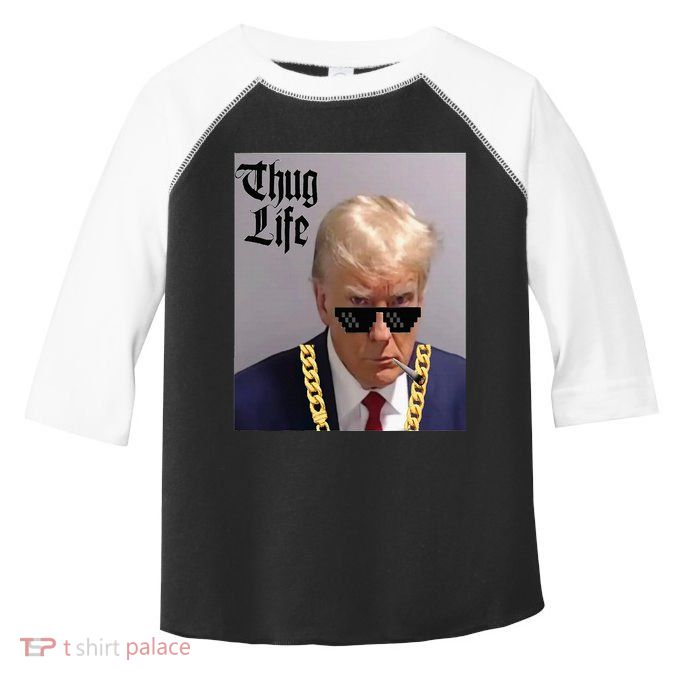 Trump Mug Shot Donald Trump Mug Shot Thug Life Toddler Fine Jersey T-Shirt