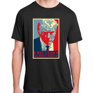 Trump Mug Shot Donald Trump Mug Shot Never Surrender Adult ChromaSoft Performance T-Shirt