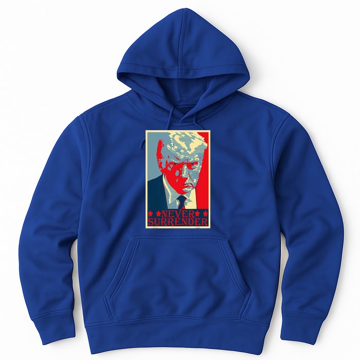 Trump Mug Shot Donald Trump Mug Shot Never Surrender Hoodie