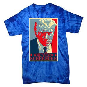 Trump Mug Shot Donald Trump Mug Shot Never Surrender Tie-Dye T-Shirt