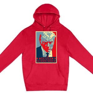 Trump Mug Shot Donald Trump Mug Shot Never Surrender Premium Pullover Hoodie